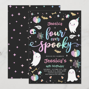 Invitation Quatre Jours Éffrayants Halloween Ghost 4e anniver