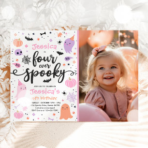 Invitation Quatre Jours Éffrayants Halloween Ghost 4e anniver