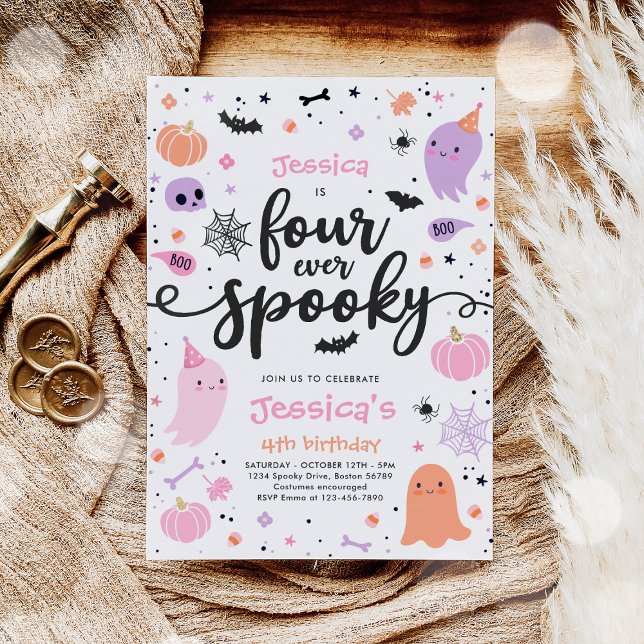 Invitation Quatre Jours Éffrayants Halloween Ghost 4e anniver (Créateur téléchargé)