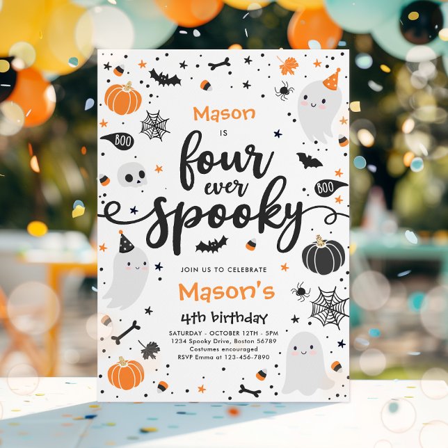 Invitation Quatre Jours Éffrayants Halloween Ghost 4e anniver (Créateur téléchargé)