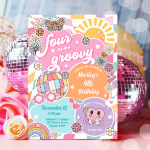 Invitation Quatre Jours Super de Varsity Retro Preppy