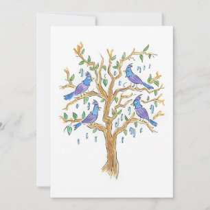 Invitation Quatre oiseaux qui chantent