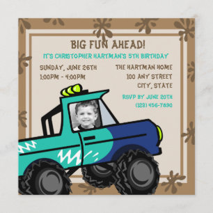 Invitation Quatre roues Amusement / Anniversaire