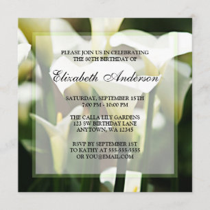 Invitation Quatre-vingtième fête d'anniversaire de