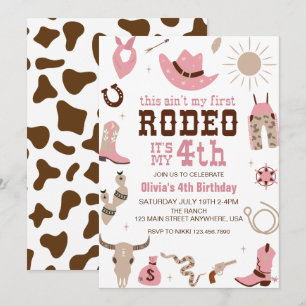 Invitation Quatrième Rodéo Cowgirl de l'Ouest 4e Anniversaire