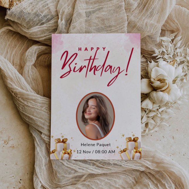 Invitation Que les bougies sur votre gâteau brillent de mille (May the candles on your cake shine bright invitation)