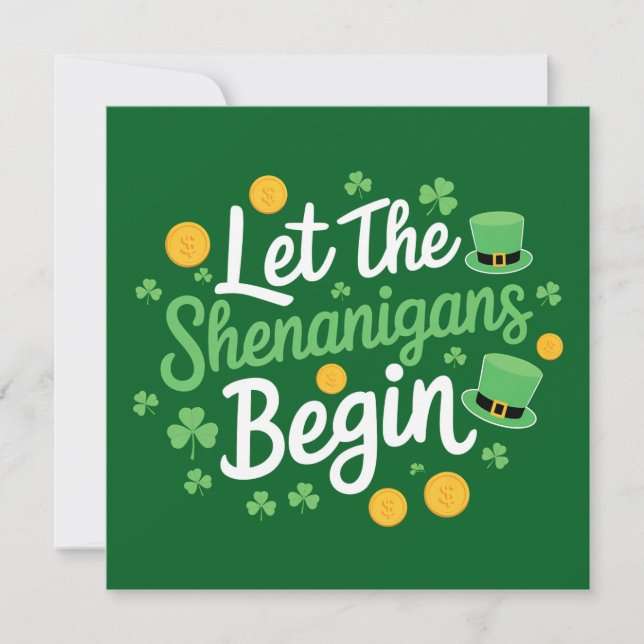 Invitation Que les frénésies commencent Drôle de St Patrick (Devant)