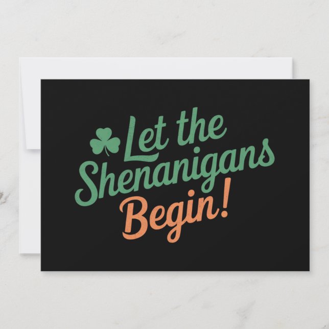 Invitation Que Les Shenanigans Commencent Un St patrick Irlan (Devant)
