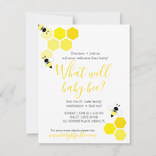 Invitation que sera bébé bee GENDER REVEAL douche neutre