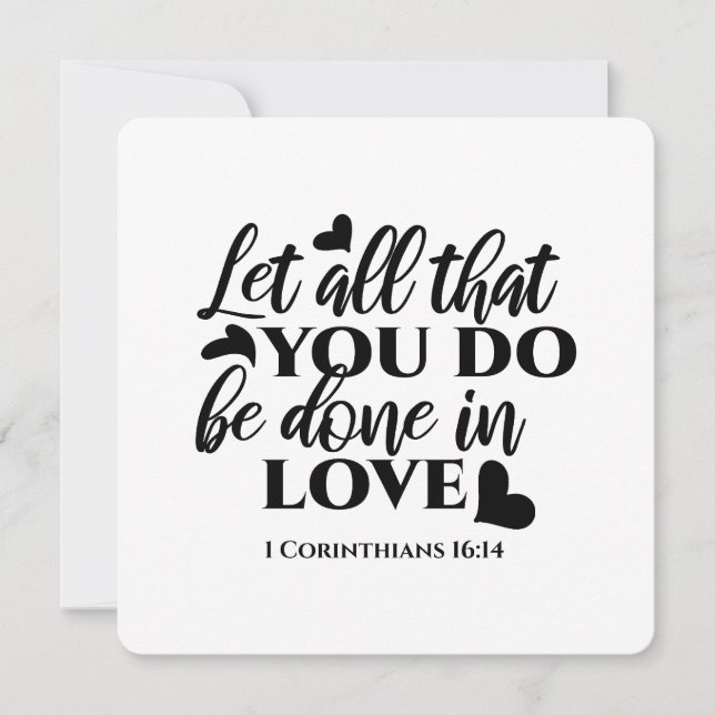 Invitation Que tout se fasse dans l'amour - 1 Cor 16:14 (Devant)