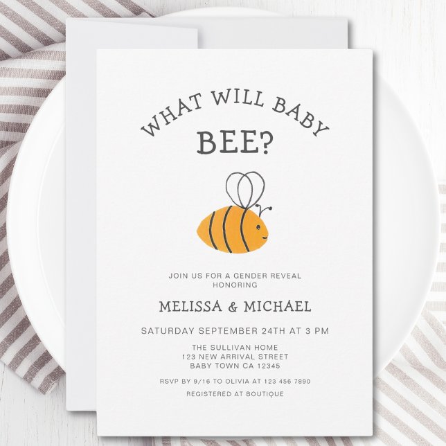 Invitation Que va révéler le genre Baby Bee (Créateur téléchargé)