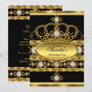 Invitation Queen King Prince Royal Gold Diamond Party