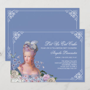 Invitation Queen Marie Antoinette Mangeons la fête du gâteau