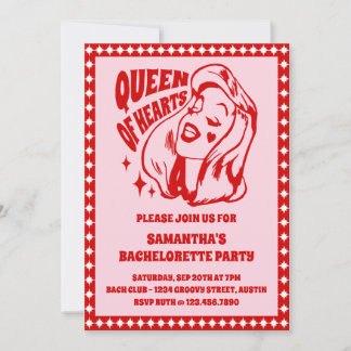 Invitation Queen of Hearts Bachelorette Party Digital