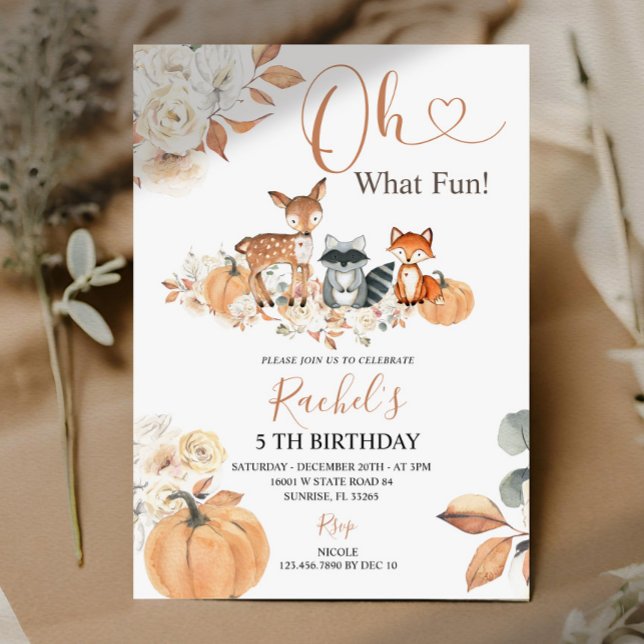 Invitation Quel Citrouille de bois automne amusant Anniversai (Créateur téléchargé)