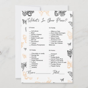 Invitation Quel est le contenu de votre sac papillon Shower d