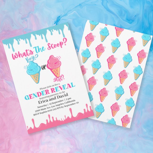 Invitation Quelle est la fête de la crème glacée Scoop Genre  (Créateur téléchargé)