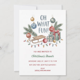 Invitation Quelle fête de Noël pour le dîner de vacances