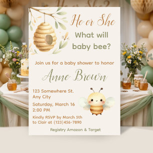 Invitation Quelle révélation de sexe pour Bébé Abeille Honey 