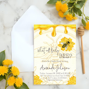 Invitation Quelle sera la révélation du sexe de bébé abeille