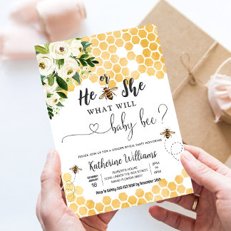 Invitation Quelle sera la ruche bébé Honey Bee Baby Shower