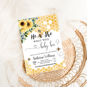 Invitation Quelle sera la ruche de bébé abeille à miel Fête p