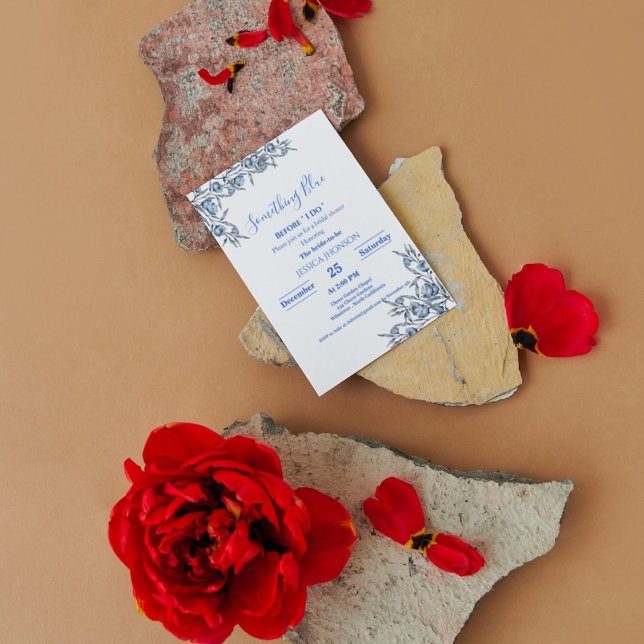 Invitation Quelque chose de bleu avant de faire douche nuptia (Créateur téléchargé)