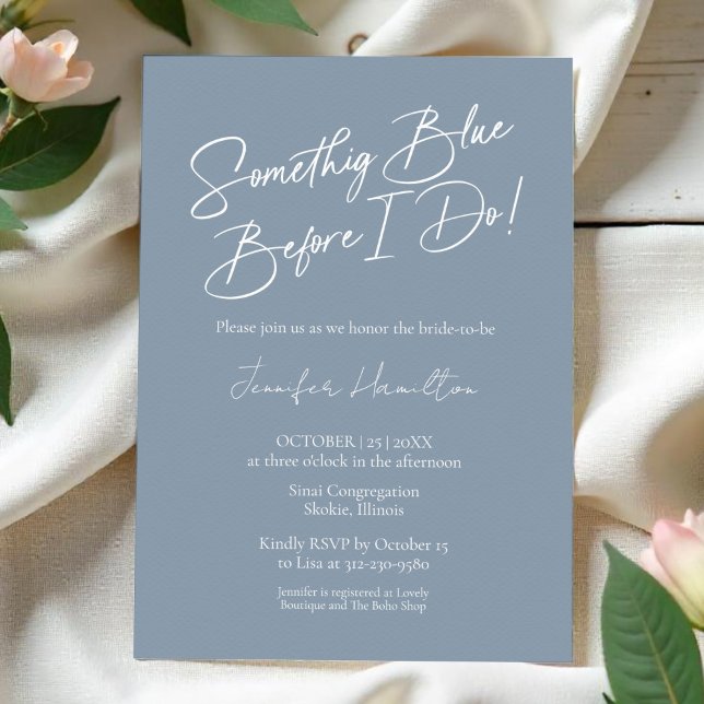 Invitation Quelque chose de bleu avant de faire | Fête des ma (Créateur téléchargé)