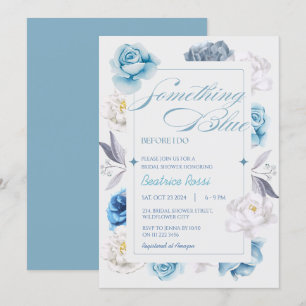 Invitation Quelque chose de bleu avant de faire Fête des mari