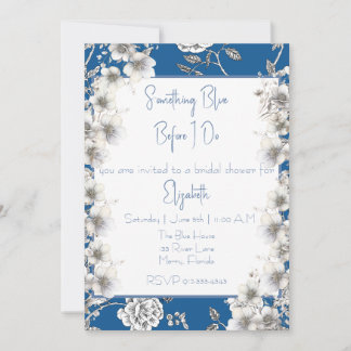 Invitation Quelque chose de bleu avant de faire Fête des mari