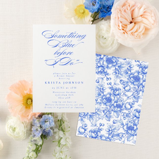 Invitation Quelque chose de bleu avant de faire Fête des mari (Créateur téléchargé)