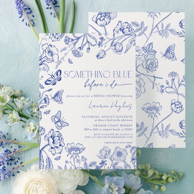Invitation Quelque chose de bleu avant de faire Fête des mari (Créateur téléchargé)