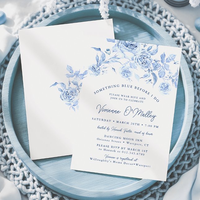 Invitation Quelque chose de bleu avant de faire Fête des mari (Créateur téléchargé)
