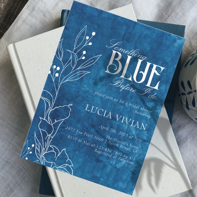 Invitation Quelque chose de bleu avant de faire Fête des mari (Créateur téléchargé)