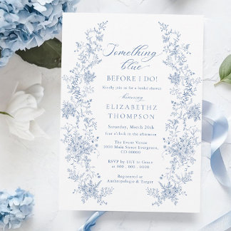 Invitation Quelque chose de bleu avant de faire Fête des mari