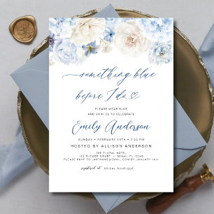Invitation Quelque chose de bleu avant de faire Fête des mari
