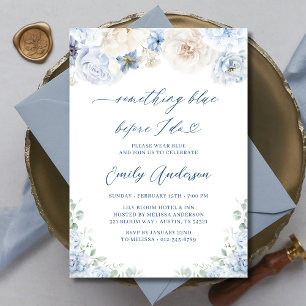 Invitation Quelque chose de bleu avant de faire Fête des mari