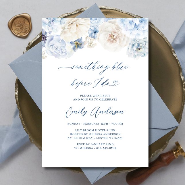 Invitation Quelque chose de bleu avant de faire Fête des mari (Créateur téléchargé)