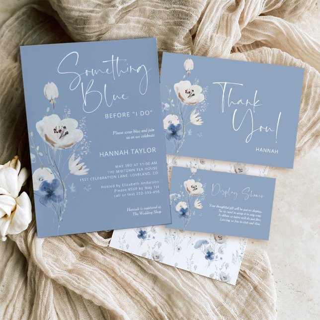Invitation Quelque chose de bleu avant de faire Fête des mari (Créateur téléchargé)