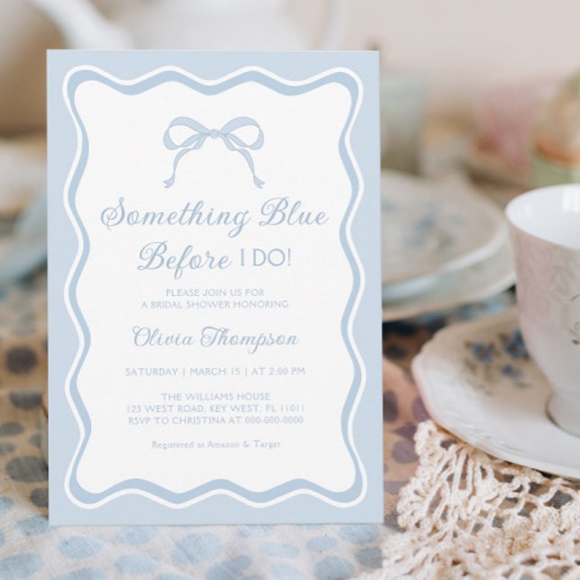 Invitation Quelque chose de bleu avant de faire Fête des mari (Créateur téléchargé)