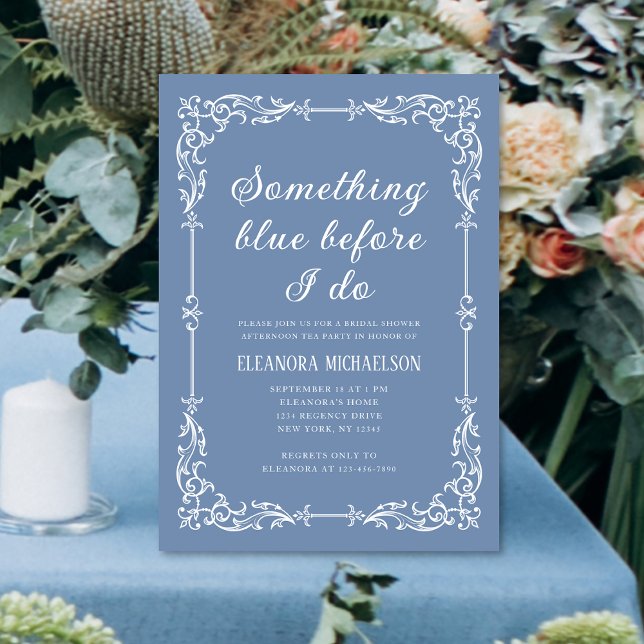Invitation Quelque chose de bleu avant de faire Fête des mari (Créateur téléchargé)