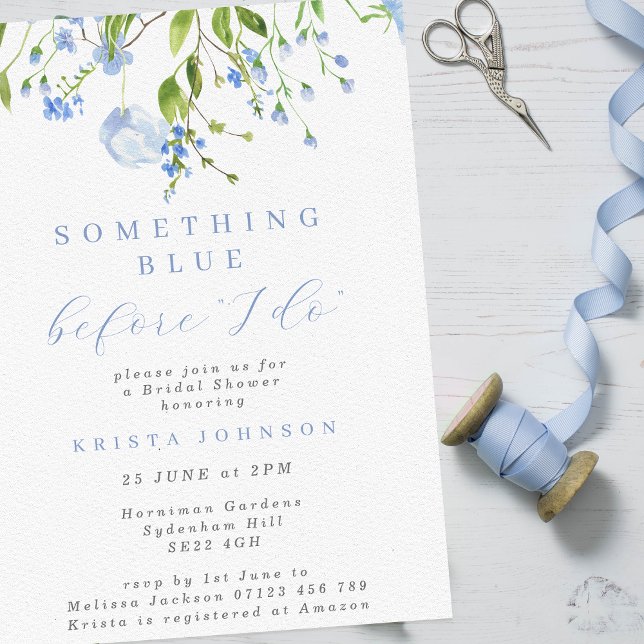 Invitation Quelque chose de bleu avant de faire Fête des mari (Créateur téléchargé)