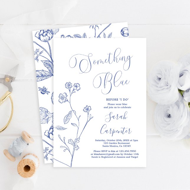 Invitation Quelque chose de bleu avant de faire Fête des mari (Créateur téléchargé)