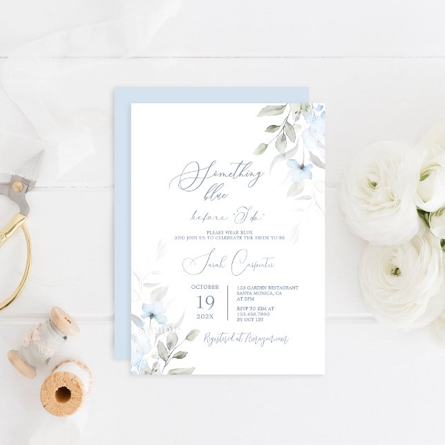 Invitation Quelque chose de bleu avant de faire Fête des mari (Créateur téléchargé)