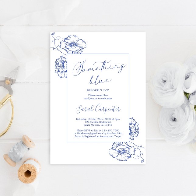 Invitation Quelque chose de bleu avant de faire Fête des mari (Créateur téléchargé)