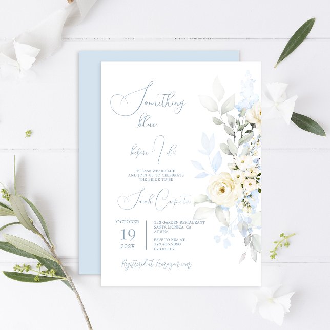 Invitation Quelque chose de bleu avant de faire Fête des mari (Créateur téléchargé)