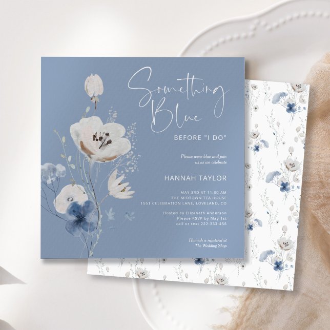 Invitation Quelque chose de bleu avant de faire Fête des mari (Créateur téléchargé)