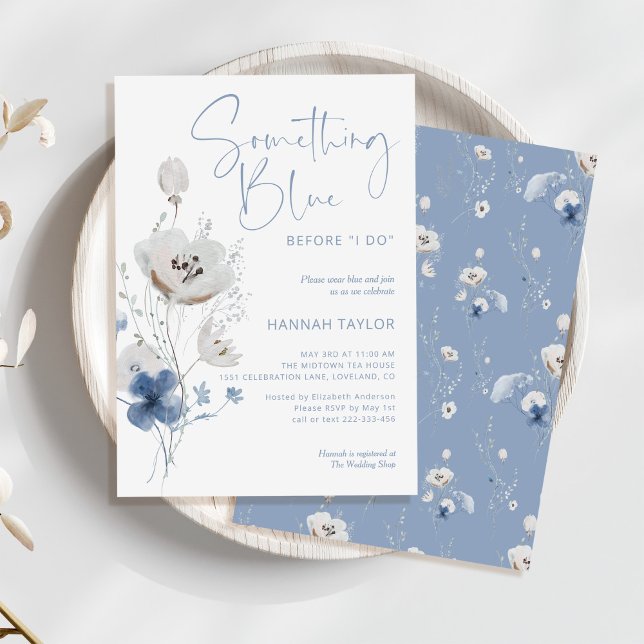 Invitation Quelque chose de bleu avant de faire Fête des mari (Créateur téléchargé)