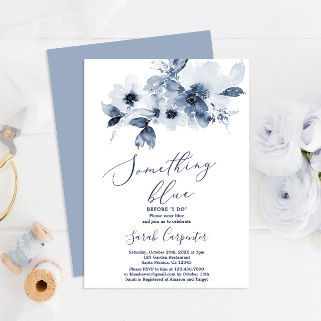 Invitation Quelque chose de bleu avant de faire Fête des mari (Créateur téléchargé)