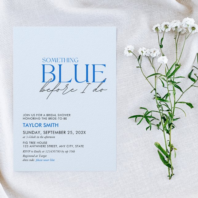 Invitation Quelque chose de bleu avant de faire Fête des mari (Créateur téléchargé)